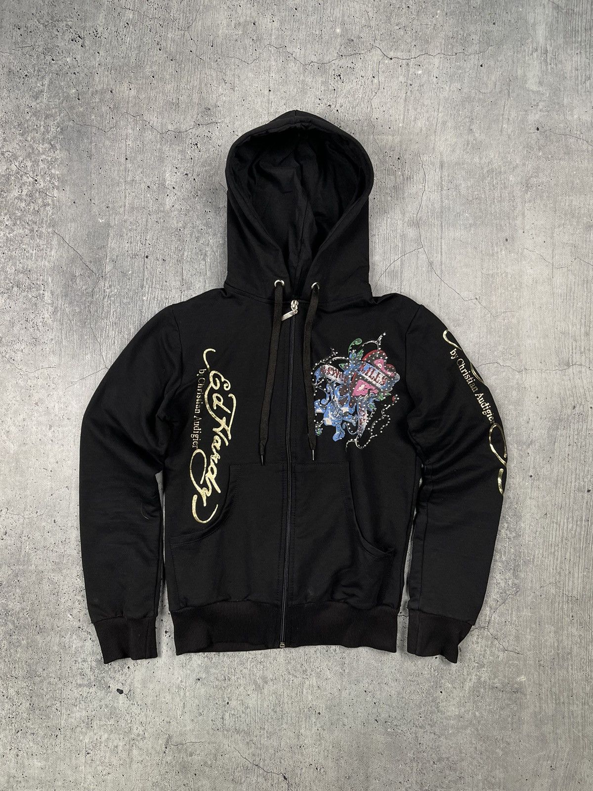 Ed Hardy × Vintage Vintage Ed Hardy Love Kills Slowly Hoodie Jacket Rare Skull Size S / US 4 / IT 40 - 4 Thumbnail