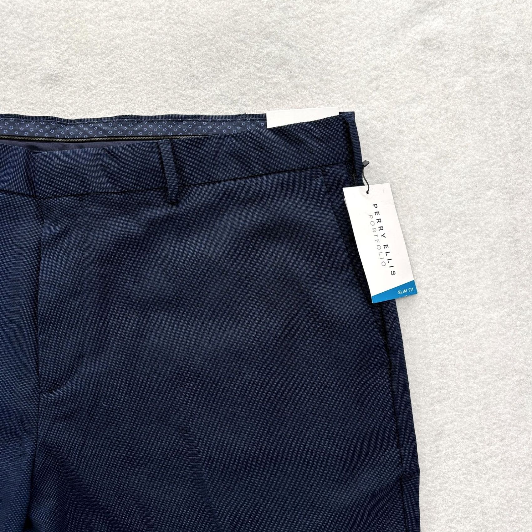 Perry Ellis Perry Ellis Portfolio Dress Pants Mens 40x30 Navy Slim Fit Stretch Workwear NWT Size US 40 / EU 56 - 3 Thumbnail