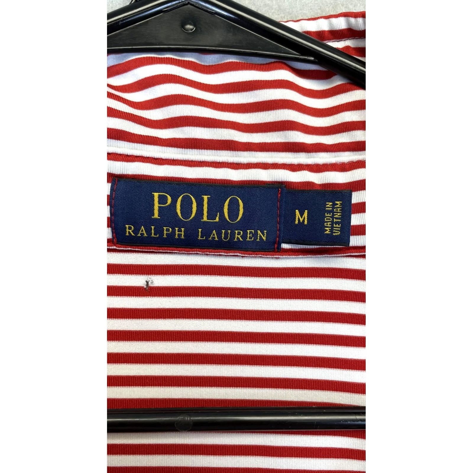 Polo Ralph Lauren Polo Ralph Lauren Mens Medium Polo Shirt Red White Striped Blue Pony Logo Golf Size US M / EU 48-50 / 2 - 3 Thumbnail