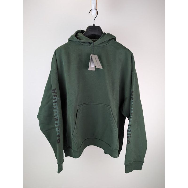 Balenciaga o1rshd1 Ramadan Medium-Fit Hoodie in Green Fleece Size US L / EU 52-54 / 3 - 1 Thumbnail