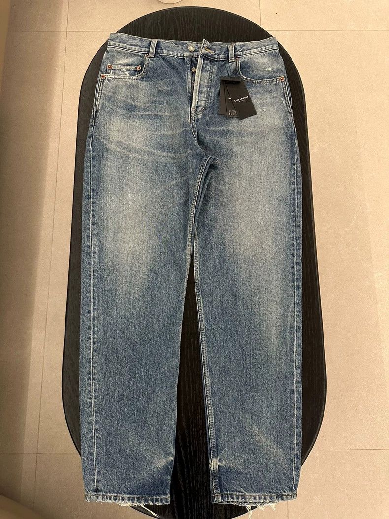 Saint Laurent Paris SLP YSL Mick Charlotte Denim Pants for Women Size US 29 - 1 Thumbnail