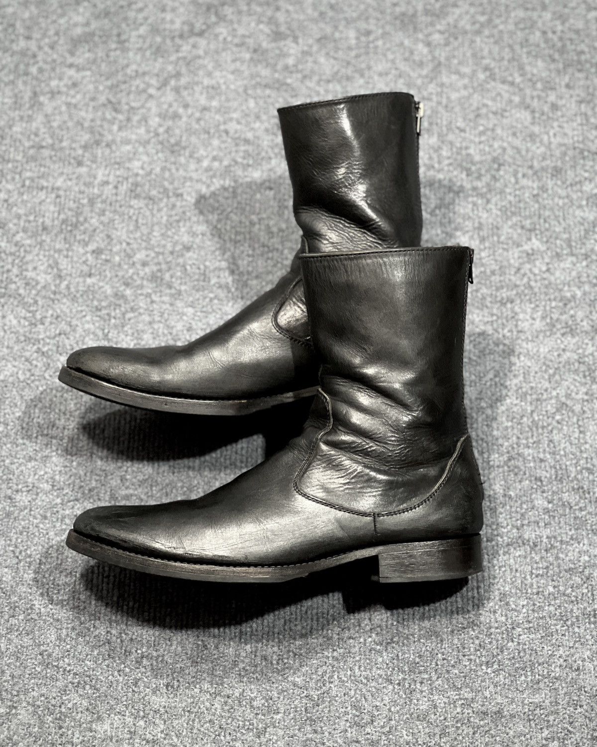 Japanese Brand Moonage Devilment Back Zip Black Boot Size US 9.5 / EU 42-43 - 13 Thumbnail