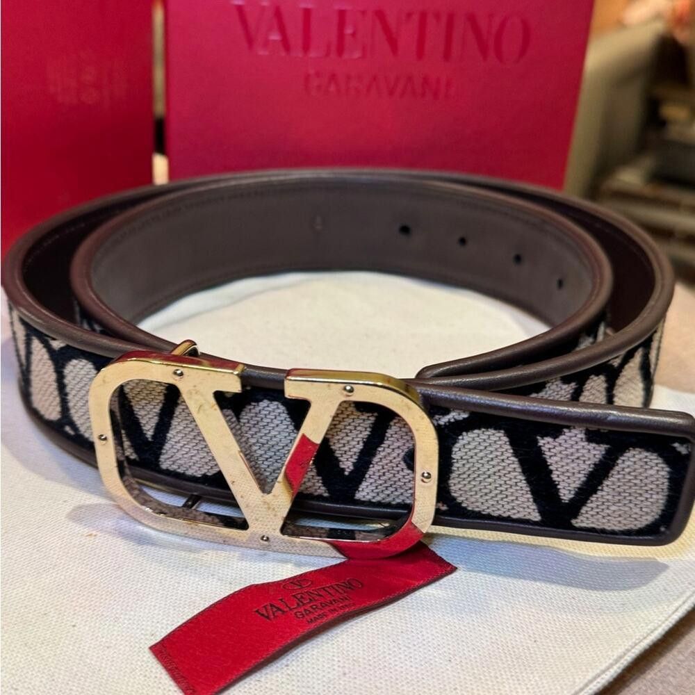 Valentino Valentino Garavani Black and Gold Belt Size ONE SIZE - 2 Thumbnail