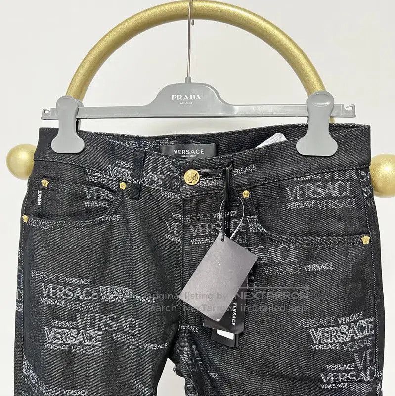 Versace Versace Black Cotton Blend Casual Pants for Men . Size US 32 / EU 48 - 1 Thumbnail