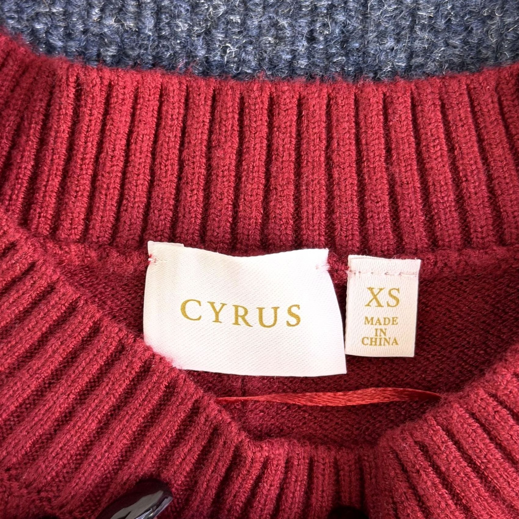 Vintage Cyrus Sweater Womens XS Red Crew Neck Raglan Tight-Knit Pullover Size XS / US 0-2 / IT 36-38 - 3 Thumbnail