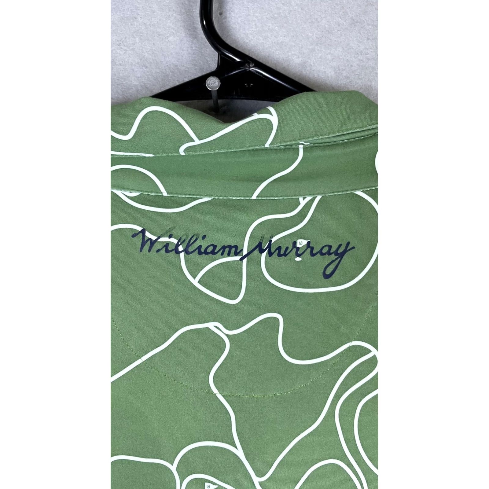 Vintage William Murray Golf Polo Shirt Mens 2XL Green Print Short Sleeve Performance Size US XXL / EU 58 / 5 - 6 Thumbnail