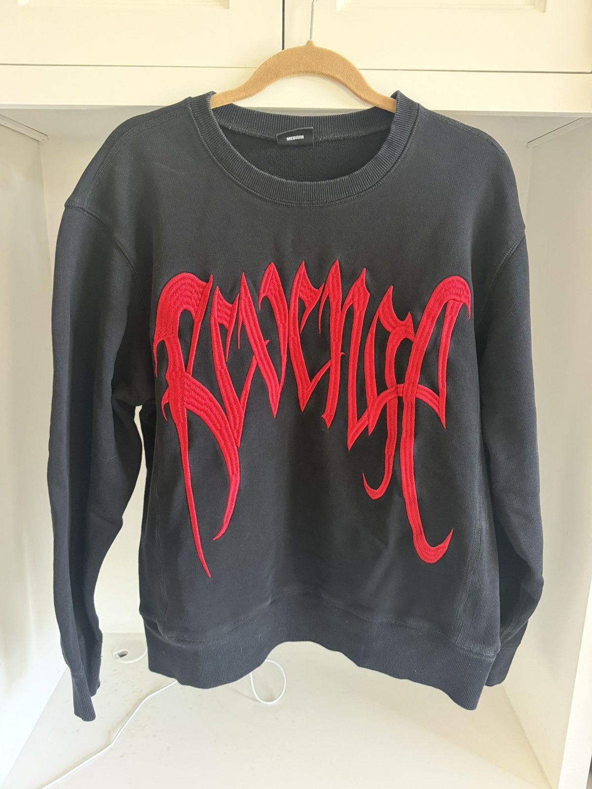 Revenge Revenge Black Crewneck w/Red Stitching Size US M / EU 48-50 / 2 - 1 Thumbnail