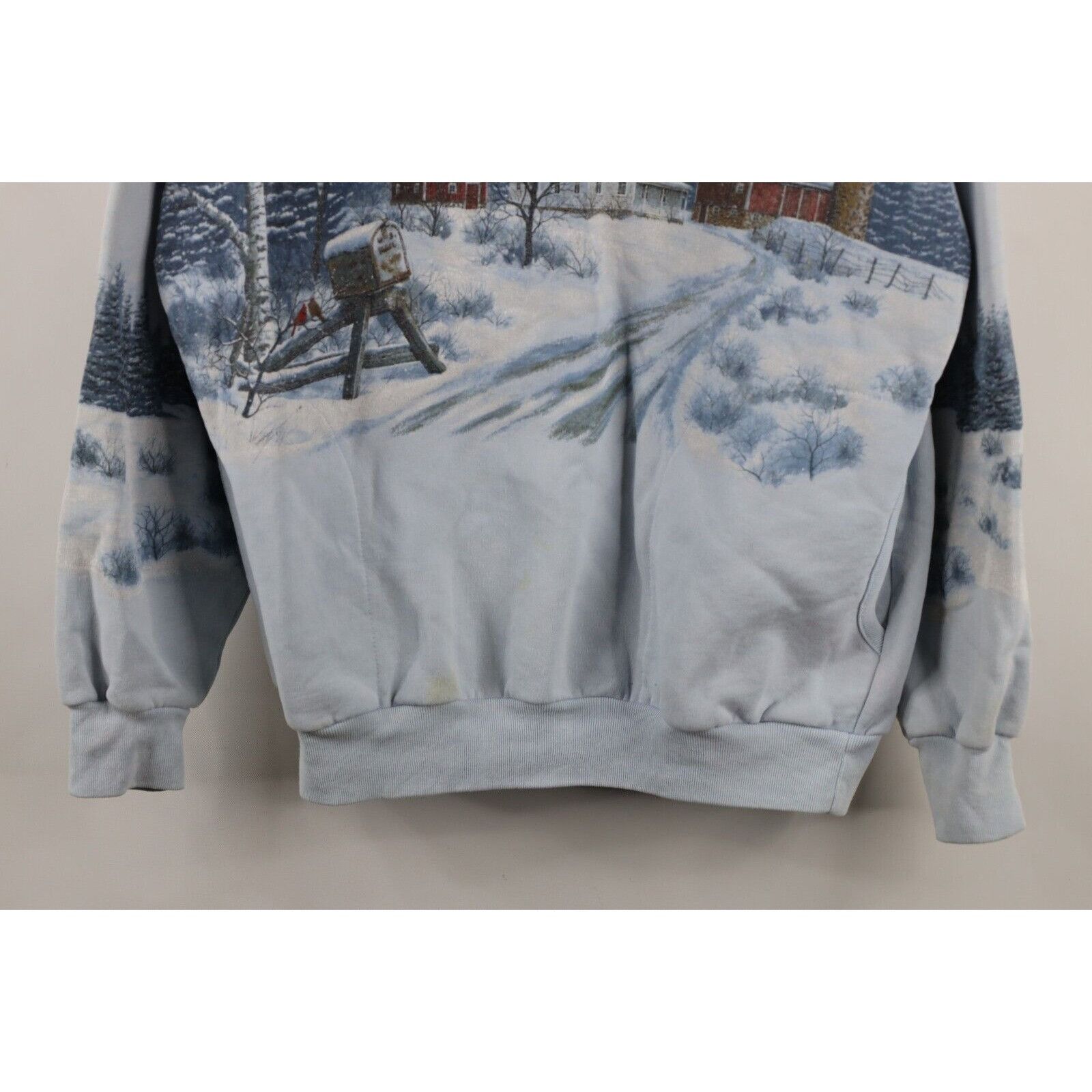 Vintage Vintage 90s Christmas Farmhouse All Over Print Sweatshirt Size L / US 10 / IT 46 - 3 Thumbnail