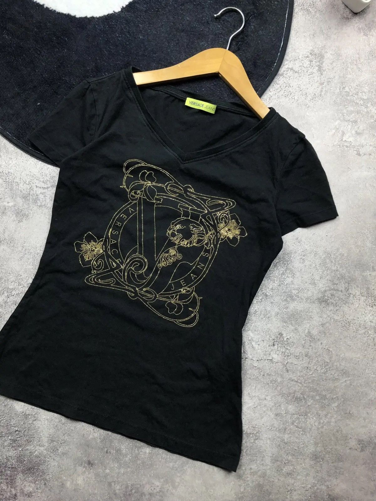 Versace VERSACE Jeans Luxury Tshirt Big Logo Streetwear Y2k Size S / US 4 / IT 40 - 2 Thumbnail