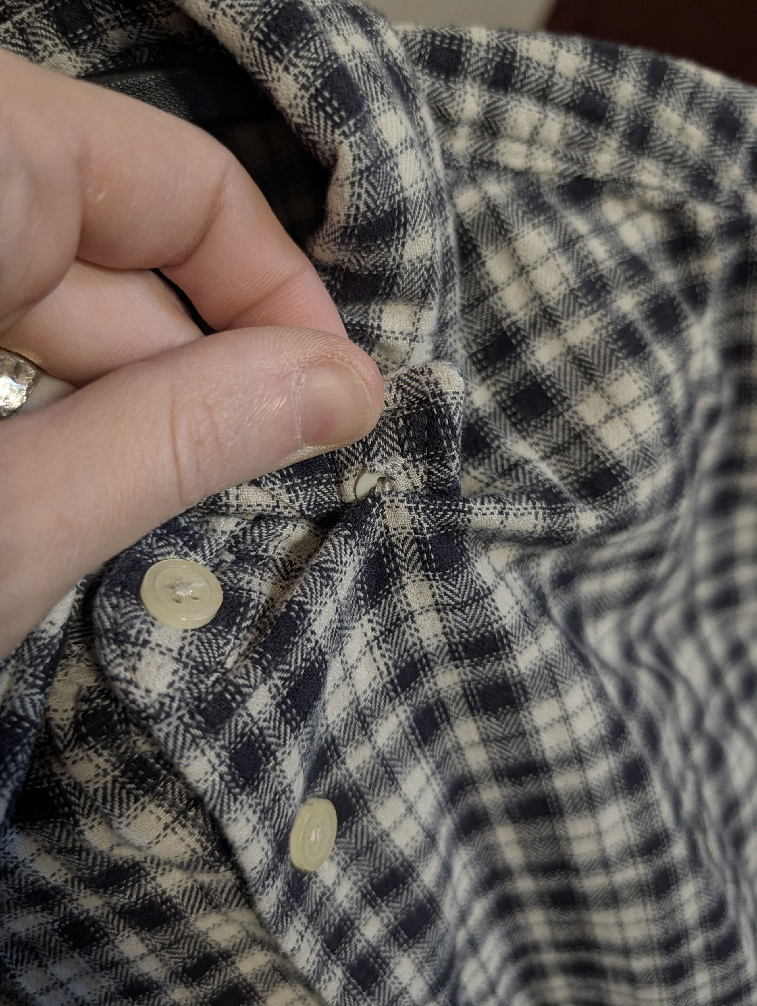 Allsaints Black/white plaid flannel button-down logo shirt Small Size US S / EU 44-46 / 1 - 6 Thumbnail