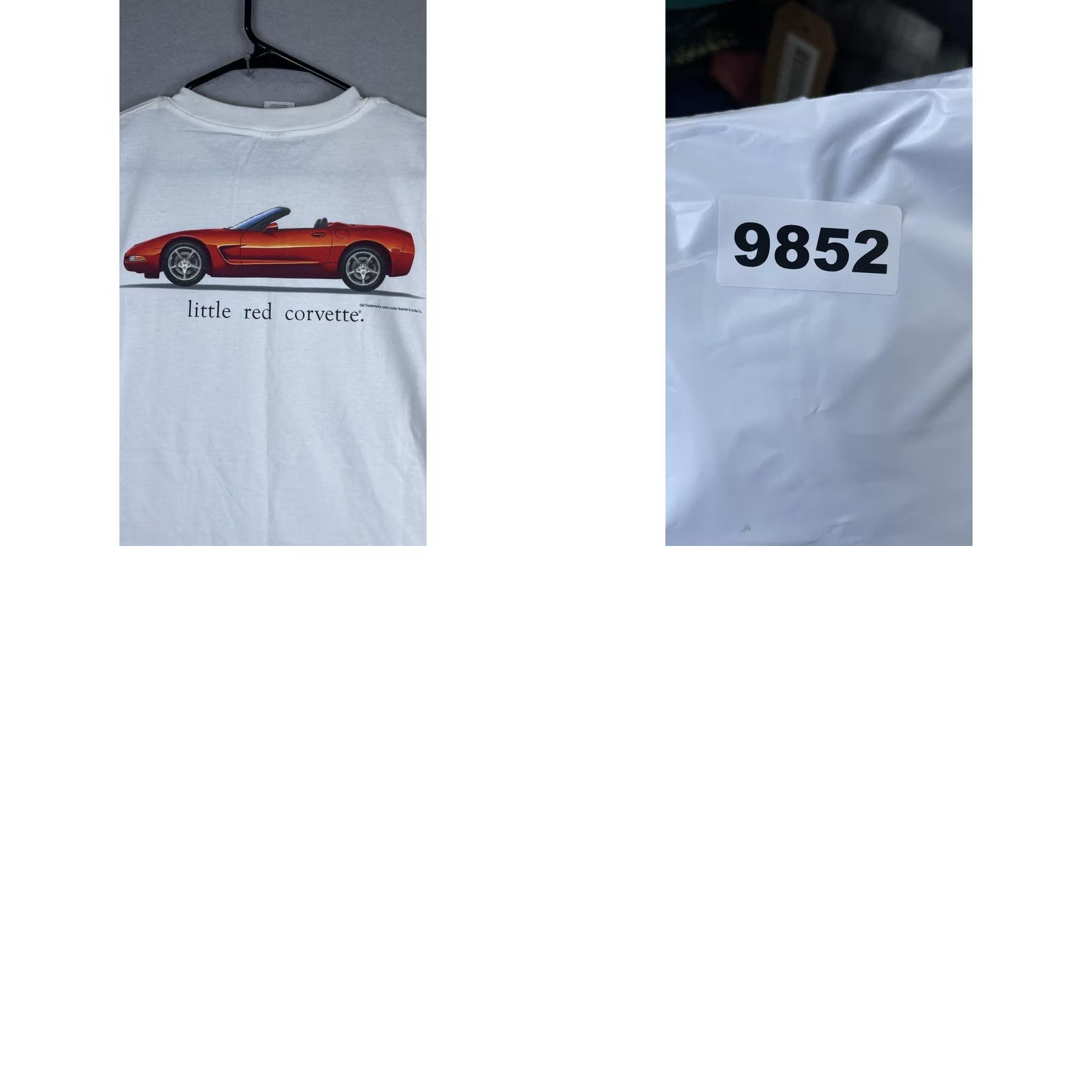Gildan Gildan Mens Large White Little Red Corvette Chevy Graphic Tee T-Shirt Size US L / EU 52-54 / 3 - 9 Thumbnail
