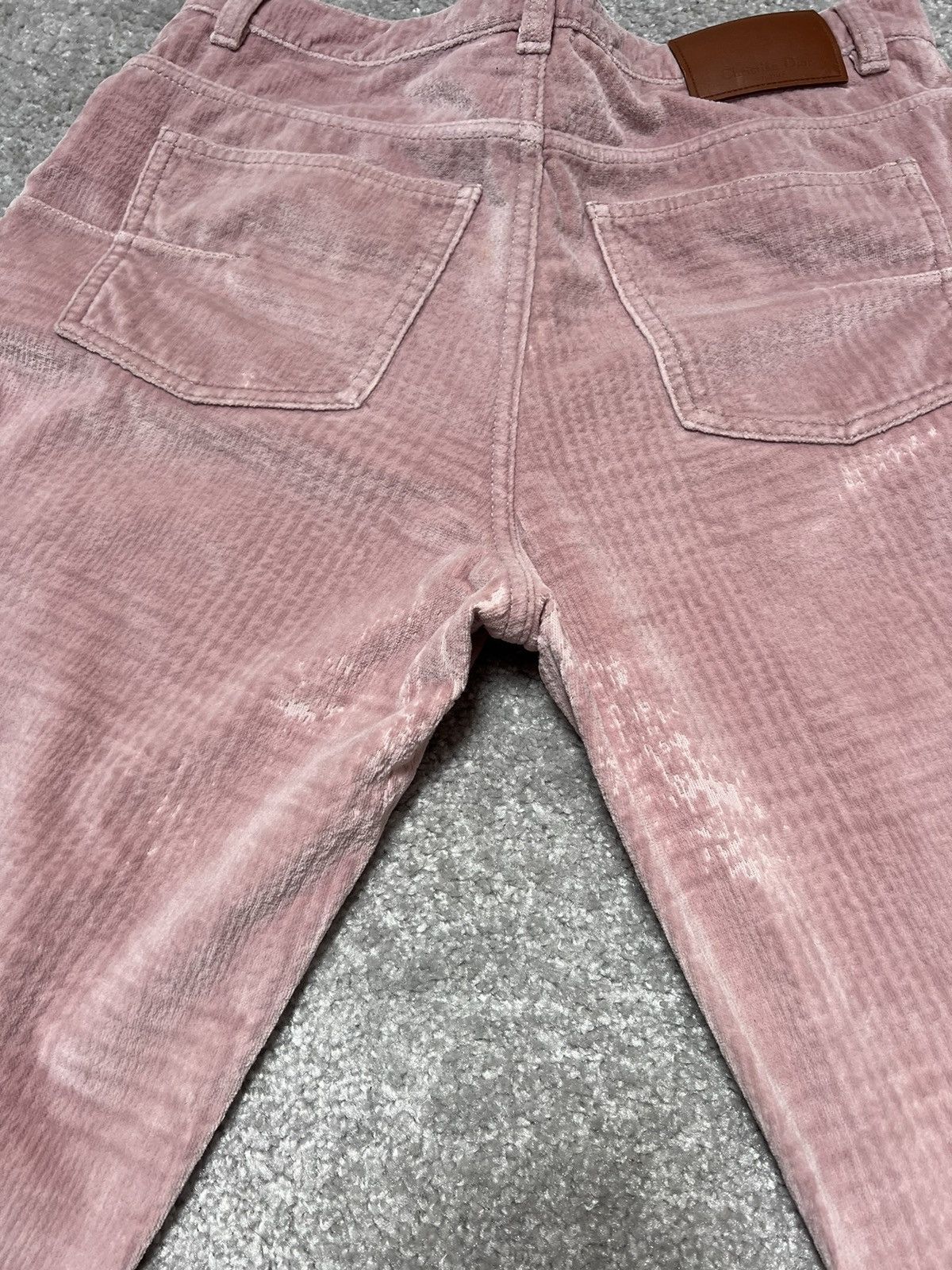 Dior SAMPLE Christian Dior Couture Velvet Pink Cropped Pants Size US 31 - 21 Thumbnail