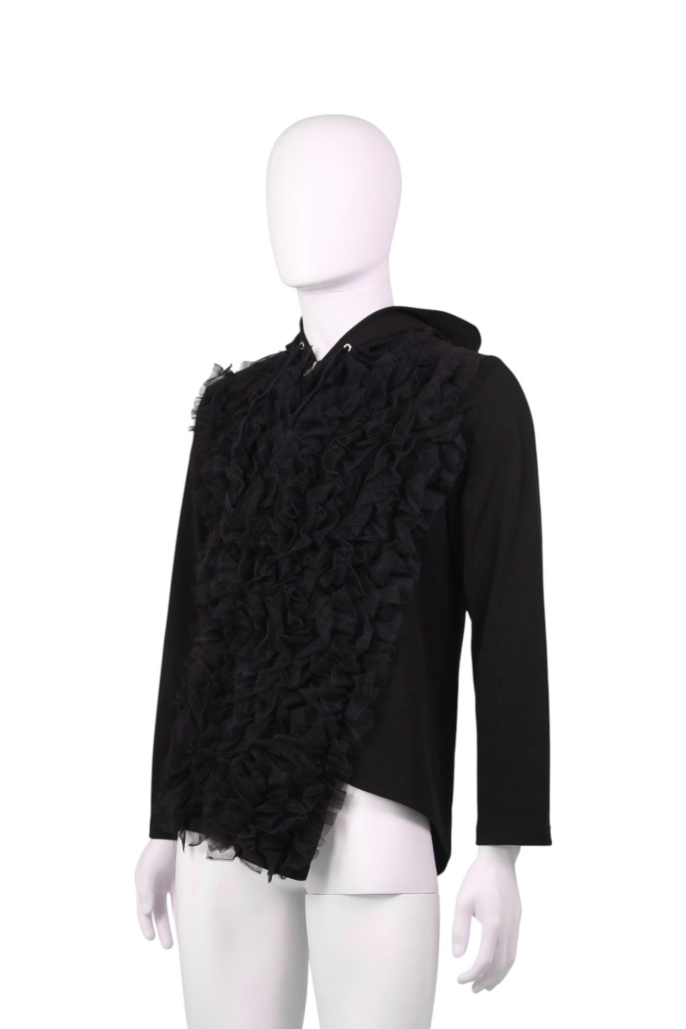 Comme des Garcons Homme Plus F/W 2022 Black Hoodie with Tulle Size US S / EU 44-46 / 1 - 3 Thumbnail