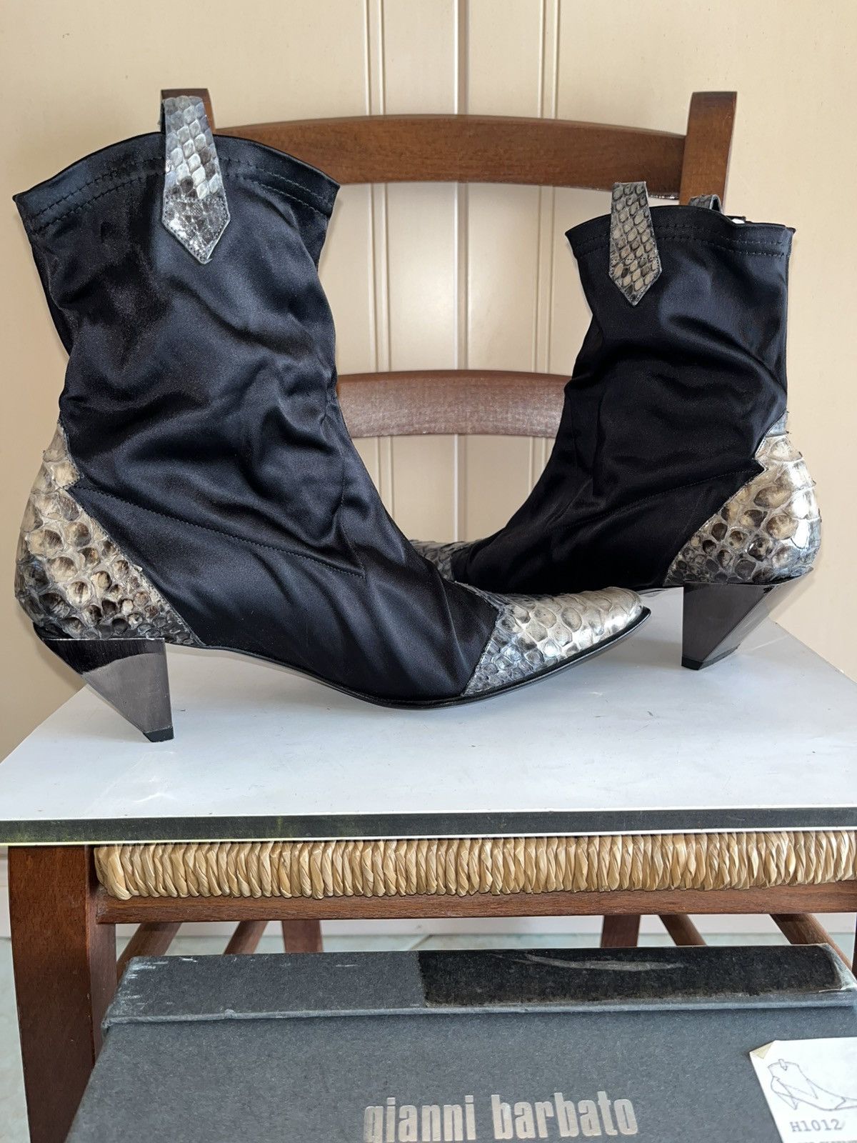Gianni Barbato Vintage 90’s Gianni Barbato rock snake skin stiletto heel Size US 8 / IT 38 - 1 Thumbnail