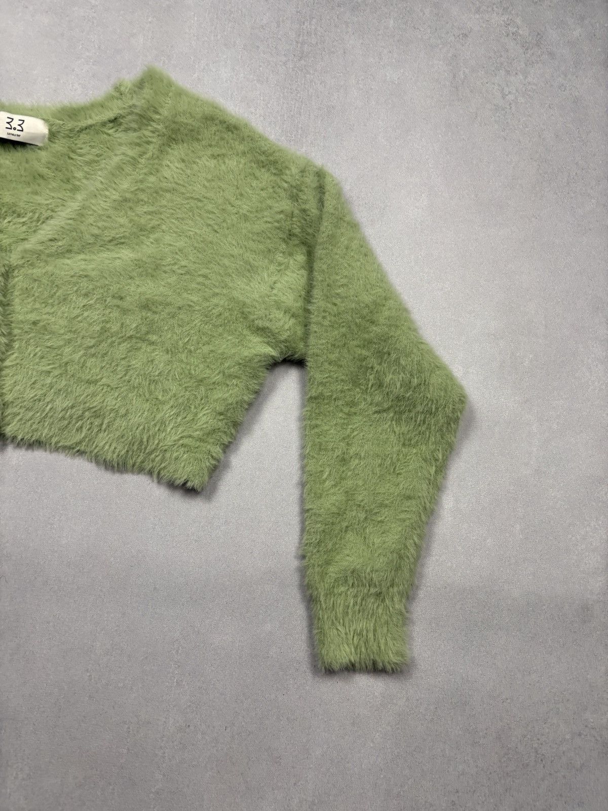 Japanese Brand 3.3 Field Trip Fuzzy Knit Cropped Cardigan Green Japan M Size US M / EU 48-50 / 2 - 4 Thumbnail