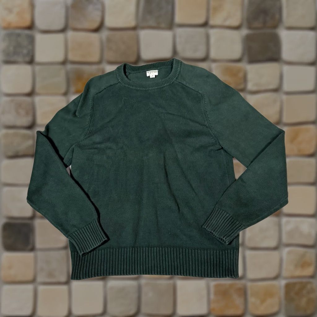 J.Crew J.CREW Sweater Mens Medium Green Roll Neck Crew Neck Cotton Knit Logo Accent Pullover Modern Classic Size US M / EU 48-50 / 2 - 1 Thumbnail