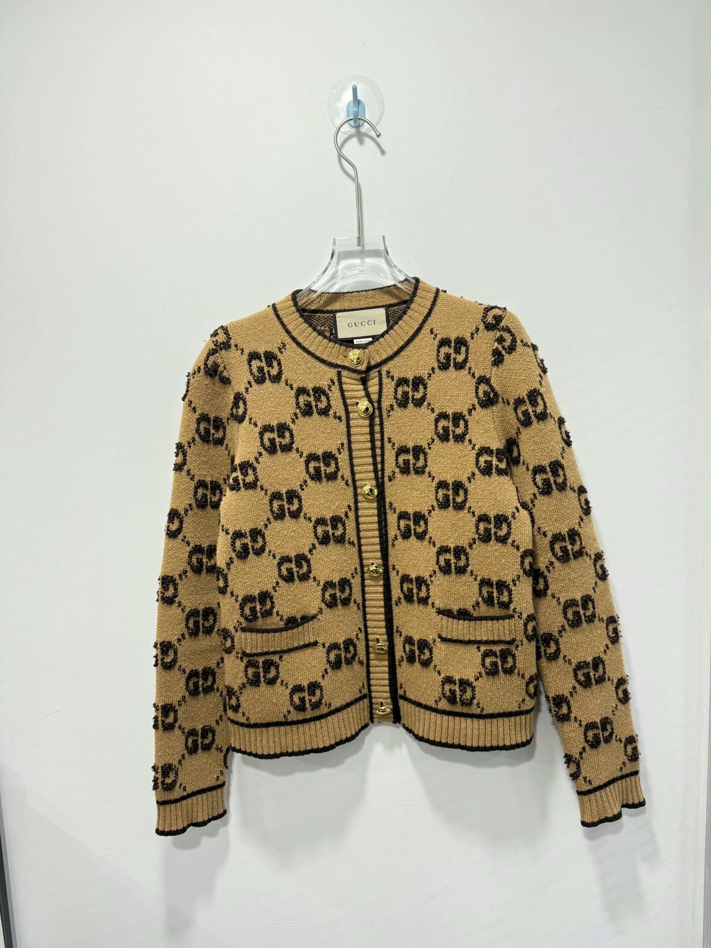 Gucci Gucci Wool Cardigan in Brown Pattern Size S / US 4 / IT 40 - 1 Thumbnail