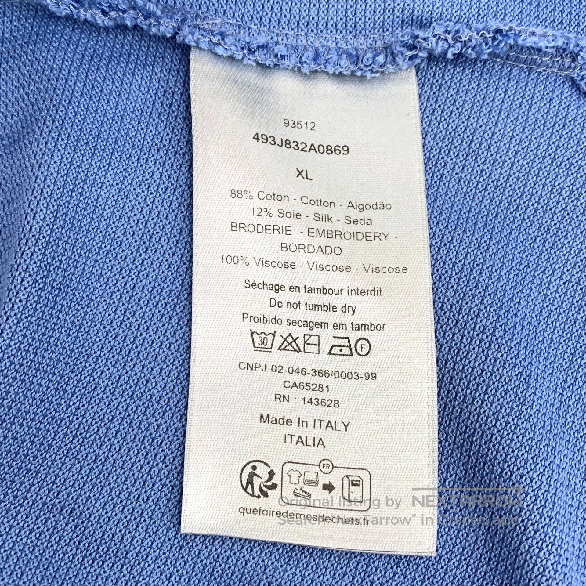 Dior Dior Blue Logo Embroidered Cotton Polo. Size US XL / EU 56 / 4 - 6 Thumbnail