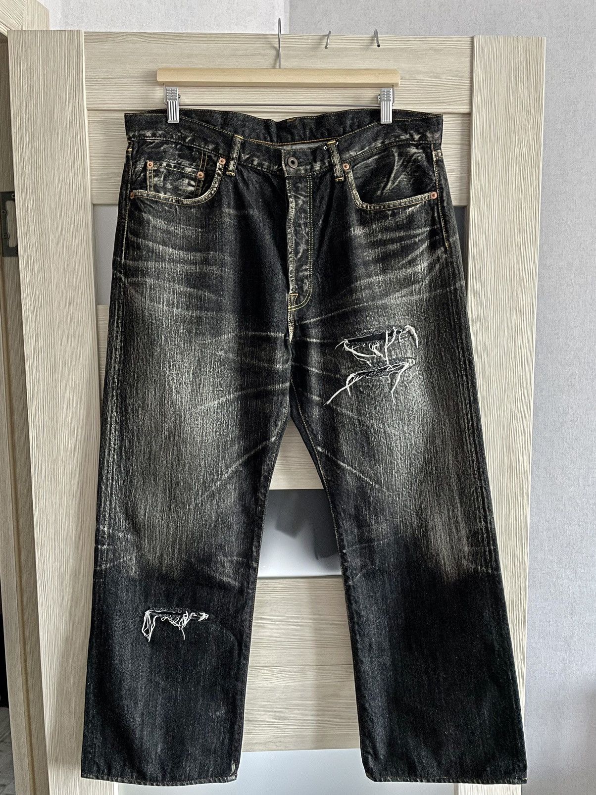 Yohji Yamamoto by Spotted Horse Distressed Selvedge Jeans Denim