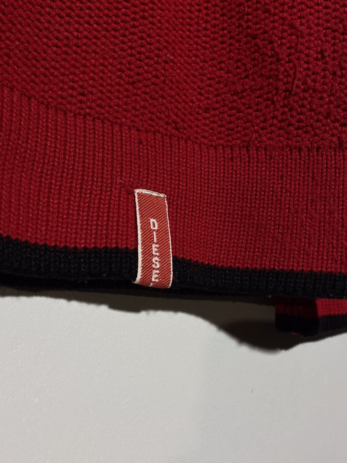 Diesel 🔥 Y2K DIESEL RED ZIP NECK SWEATER TECH CORE AESTHETIC Size US L / EU 52-54 / 3 - 7 Thumbnail