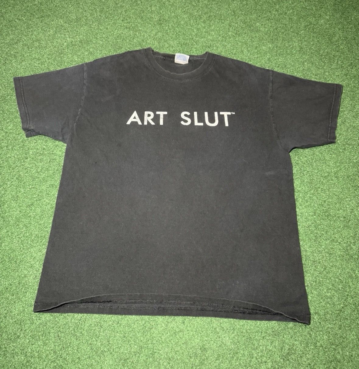 Vintage Art Slut Grunge Funny Art Vintage Tee Large Black T Shirt Size US L / EU 52-54 / 3 - 1 Thumbnail