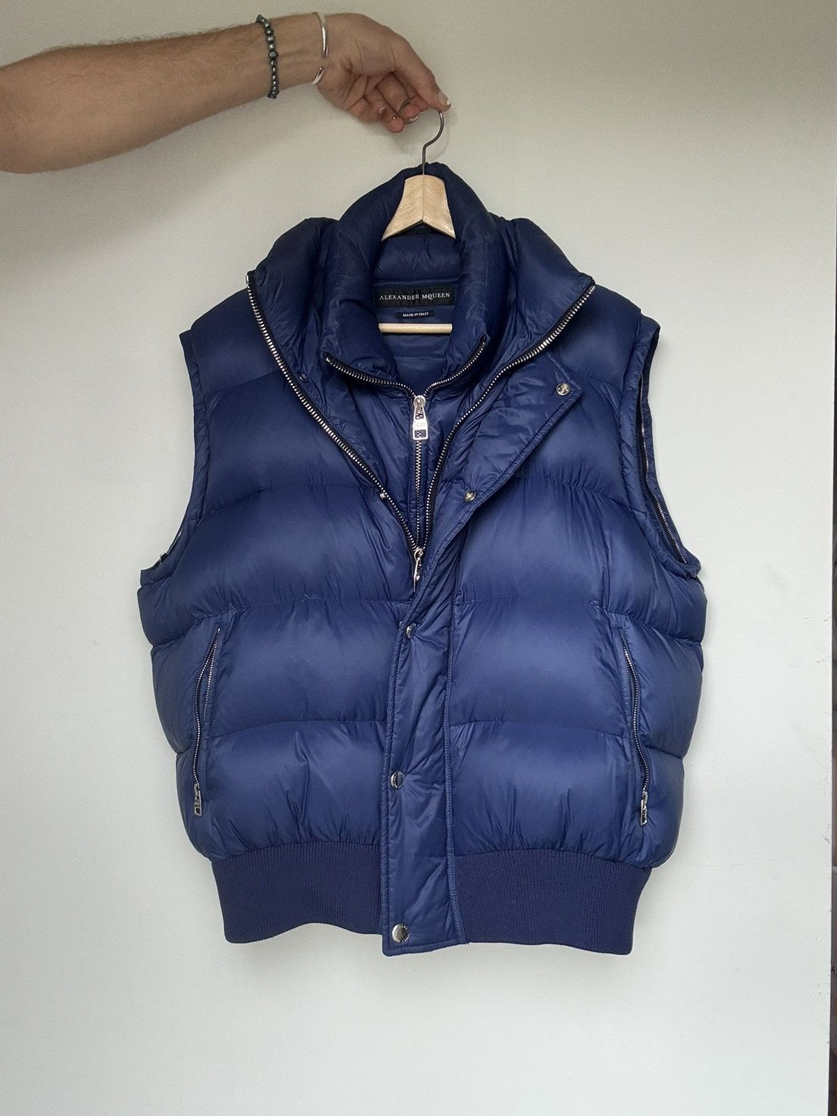 Alexander McQueen Alexander McQueen Dancing Skeleton Blue Puffer Jacket Size US XXL / EU 58 / 5 - 8 Thumbnail