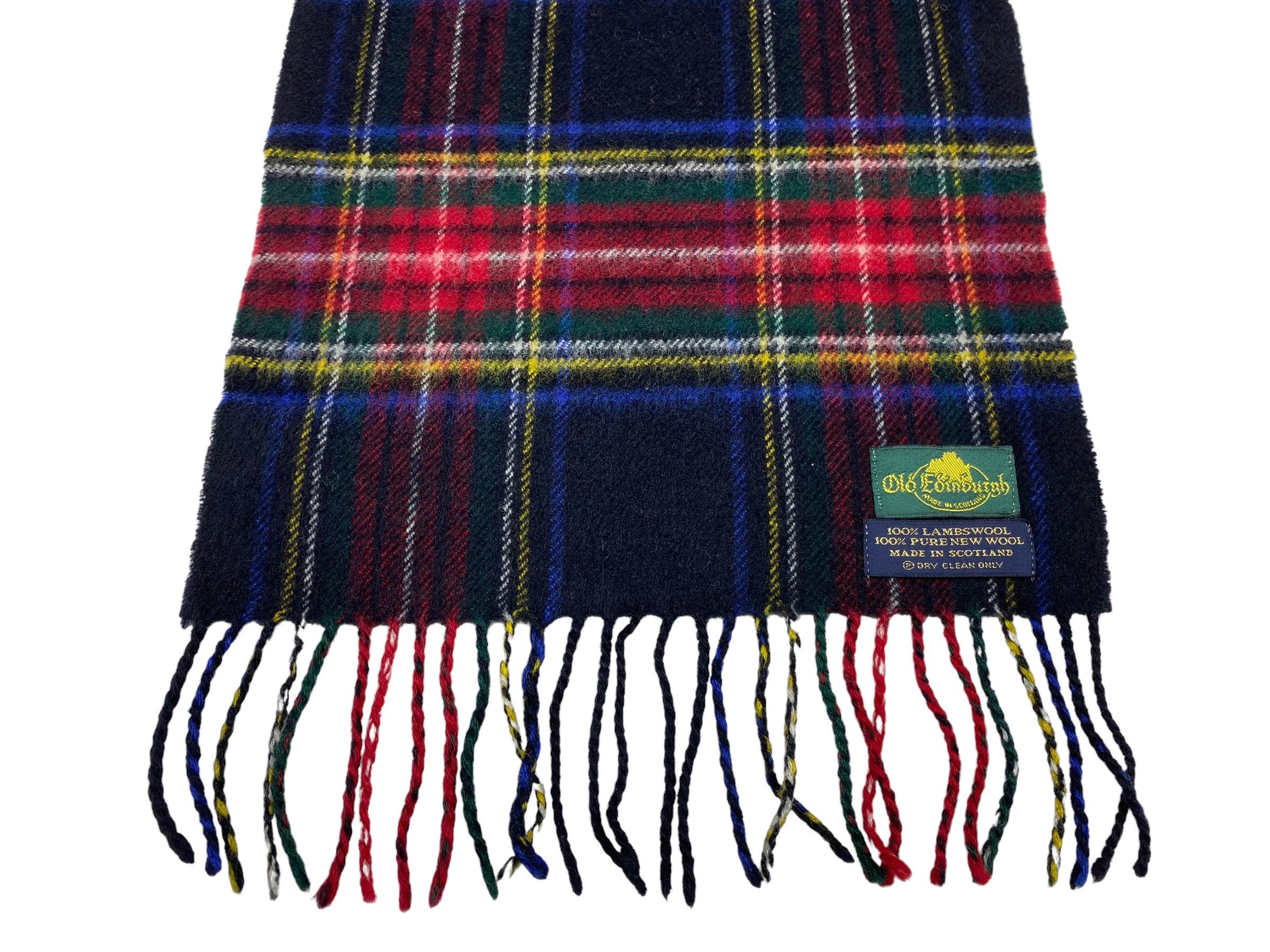 Vintage Old Edinburgh Lambswool Tartan Scarf – Vintage Scottish Wool Size ONE SIZE - 7 Thumbnail
