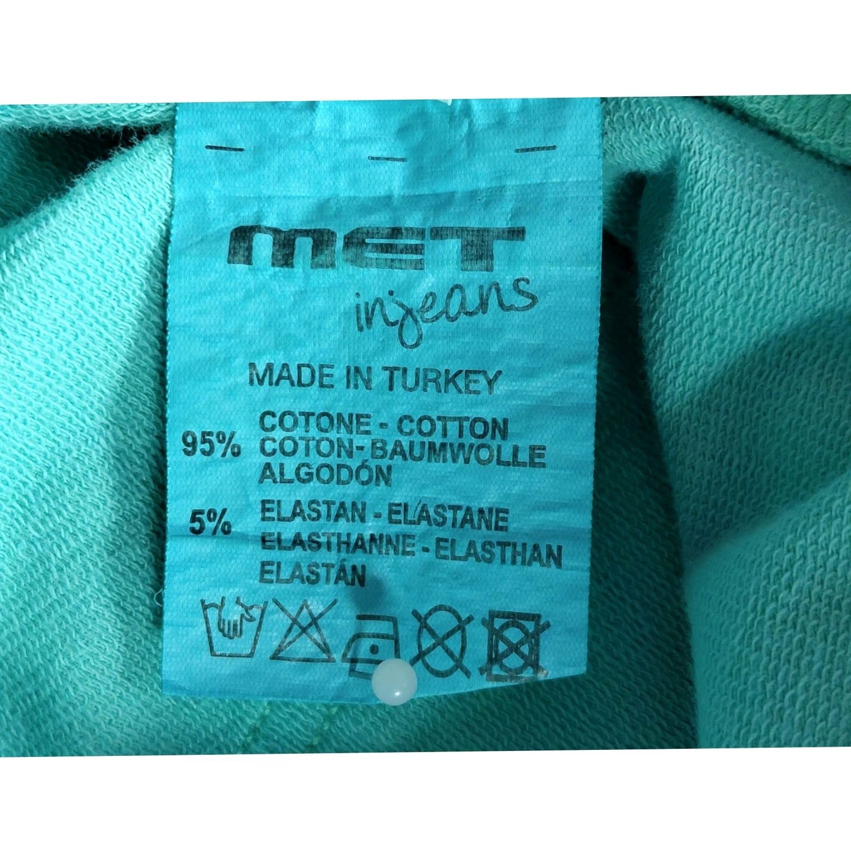 Vintage MET Jeans Turquoise Pants Knit Women Size 30 Size 30" / US 8 / IT 44 - 4 Thumbnail