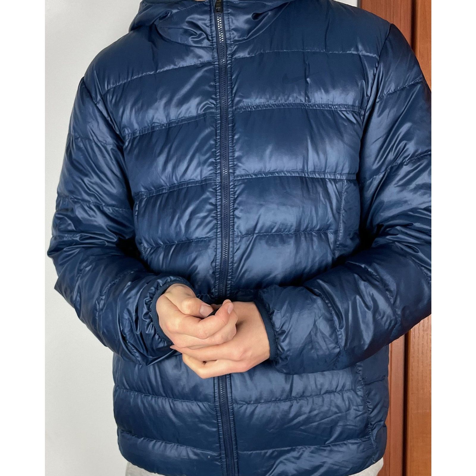 Nike × Vintage Nike Swoosh 550 Mens Navy Polyester Full Zip Puffer Jacket M Size US M / EU 48-50 / 2 - 2 Thumbnail