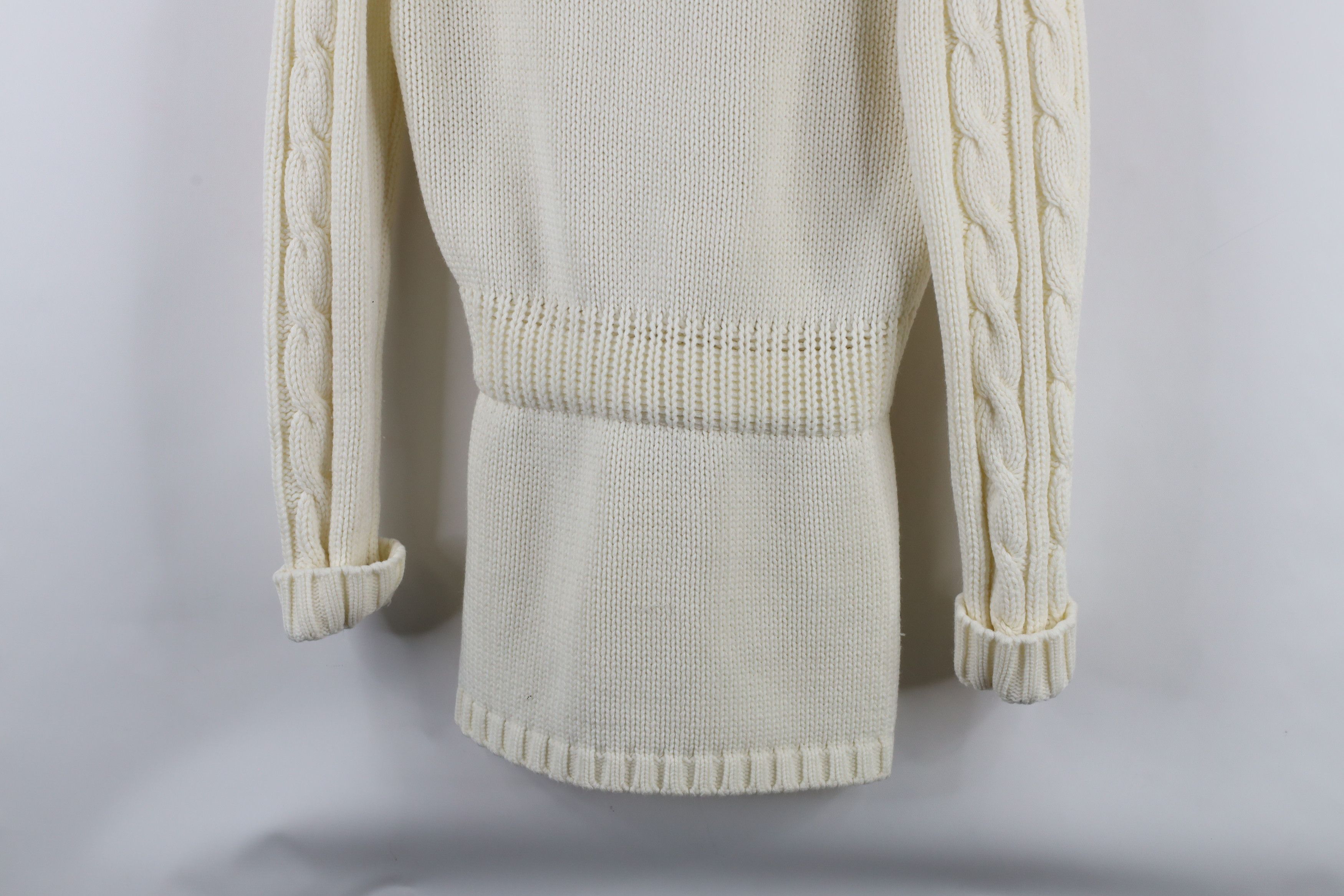 Vintage Vintage 70s Streetwear Cable Knit Fisherman Cardigan Sweater Size S / US 4 / IT 40 - 9 Thumbnail