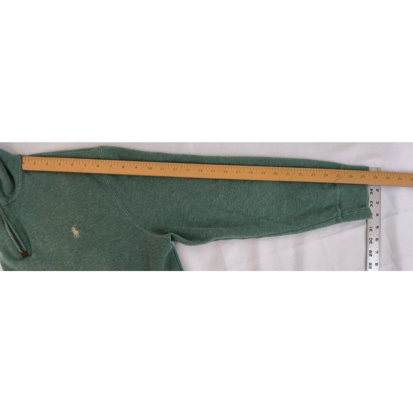 Polo Ralph Lauren Polo Ralph Lauren 1/4 Zip Sweater Men's L Green White Pony Size US L / EU 52-54 / 3 - 9 Thumbnail