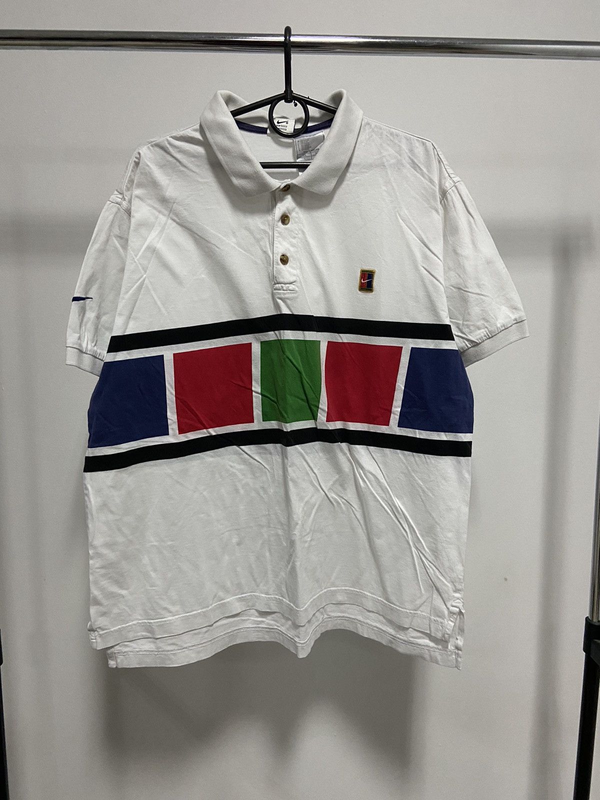 Nike Nike Court Vintage Small logo T Shirt Polo Tennis big print Size US L / EU 52-54 / 3 - 1 Thumbnail