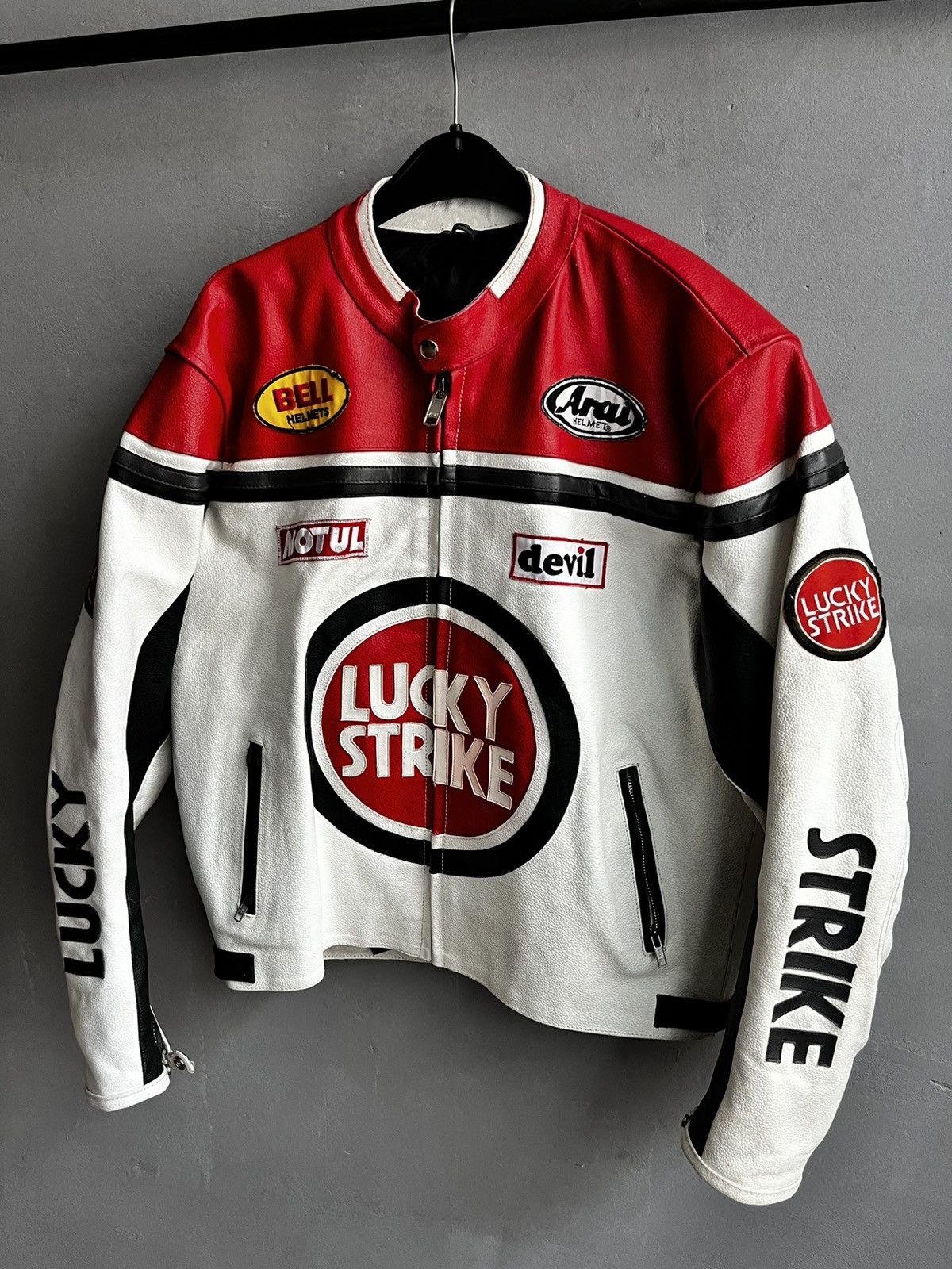 Vintage Lucky Strike Leather Jacket Racing Vintage Size US XL / EU 56 / 4 - 3 Thumbnail