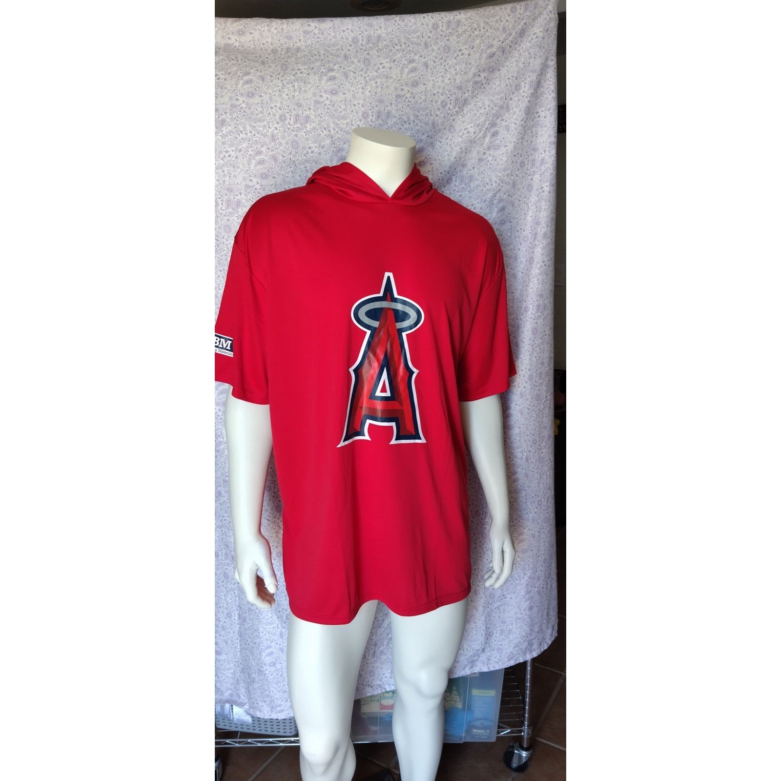 Other NIB!! ANGELS SHORT SLEEVE WARM UP HOODIE T-SHIRT. Size US XL / EU 56 / 4 - 1 Thumbnail
