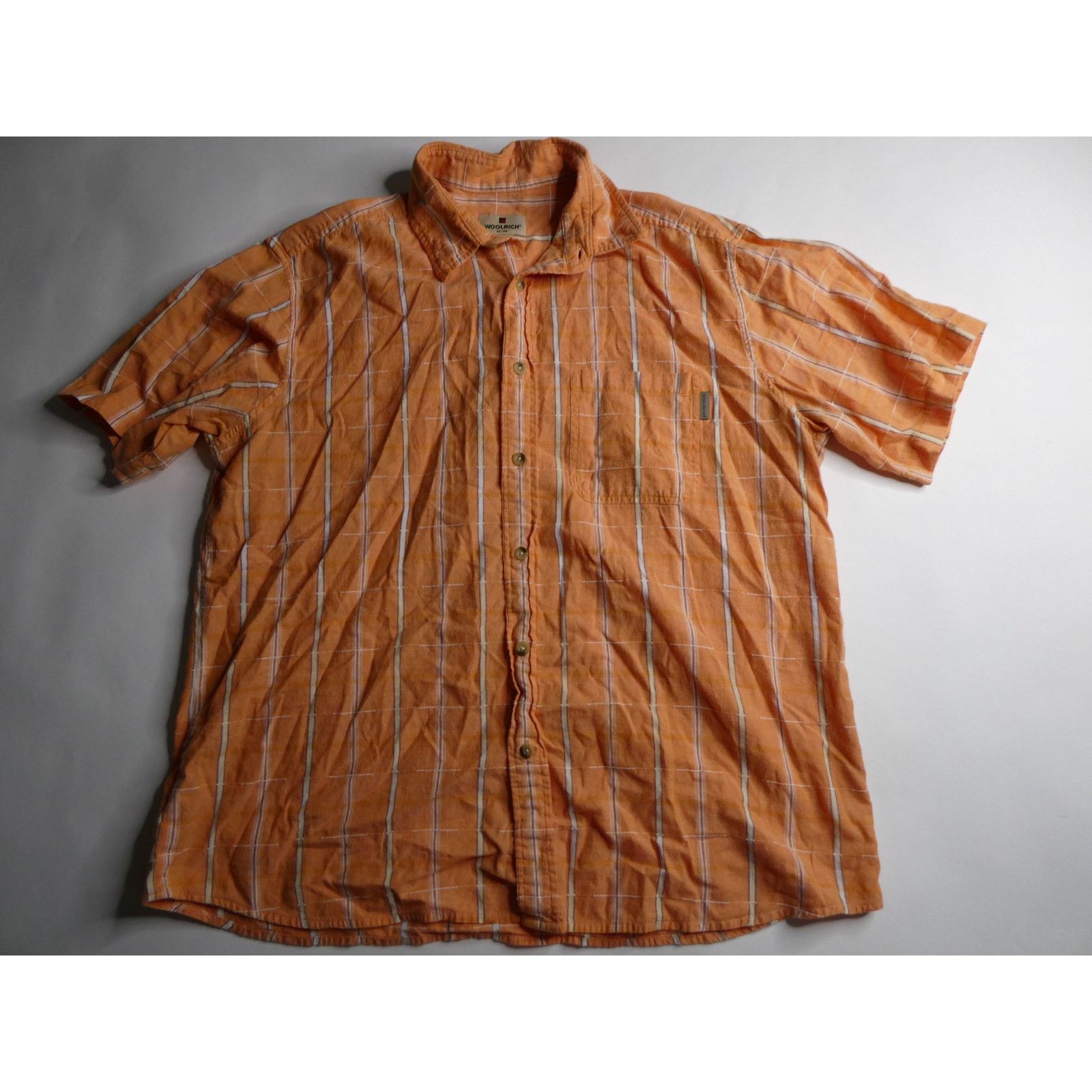 Woolrich Woolen Mills Woolrich short sleeve button down shirt, orange, XL Size US XL / EU 56 / 4 - 1 Thumbnail