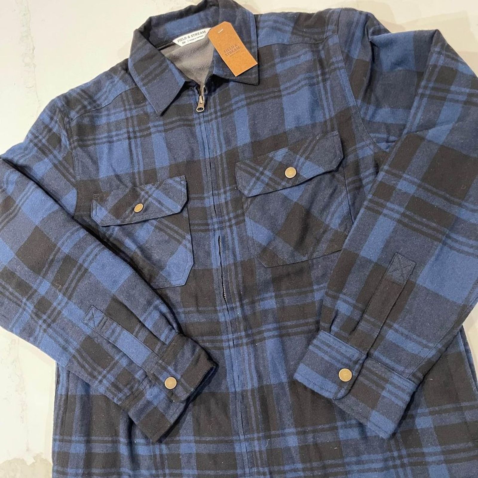 Field & Stream Field & Stream NWT Jacket Flannel Fleece Lined Men's S/M Size US S / EU 44-46 / 1 - 2 Thumbnail