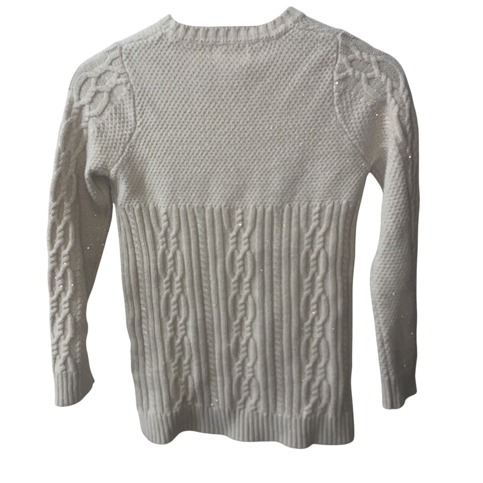 Tommy Bahama Tommy Bahama Girls Sweater Beige Glitter Cable Knit 10/12 Size XL / US 12-14 / IT 48-50 - 6 Thumbnail