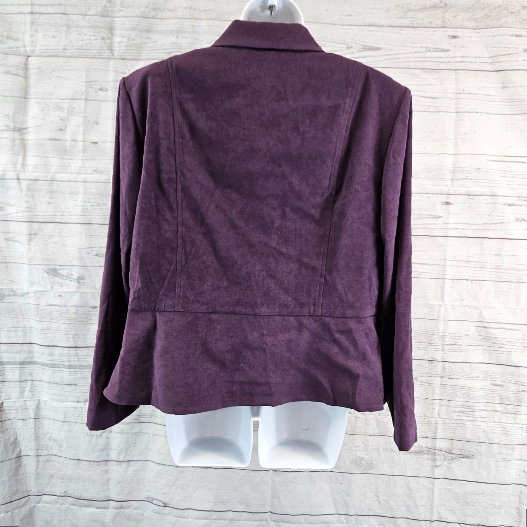 Coldwater Creek Coldwater Creek Jacket Womens Sz 18W Purple Solid Button Front Shoulder Pads Size XXL / US 16-18 / IT 52-54 - 4 Thumbnail