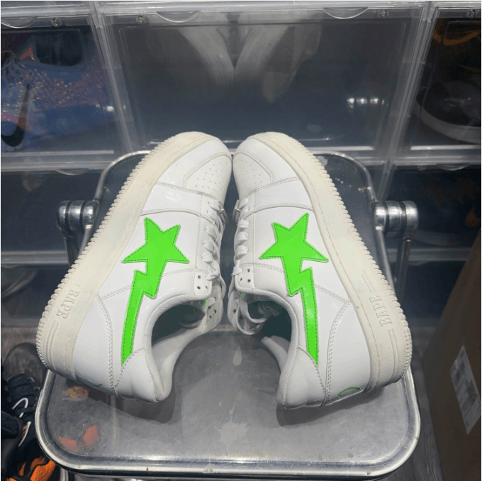 Bape ABATHINGAPE low-top board shoes men's white and green Size US 11.5 / EU 44-45 - 3 Thumbnail