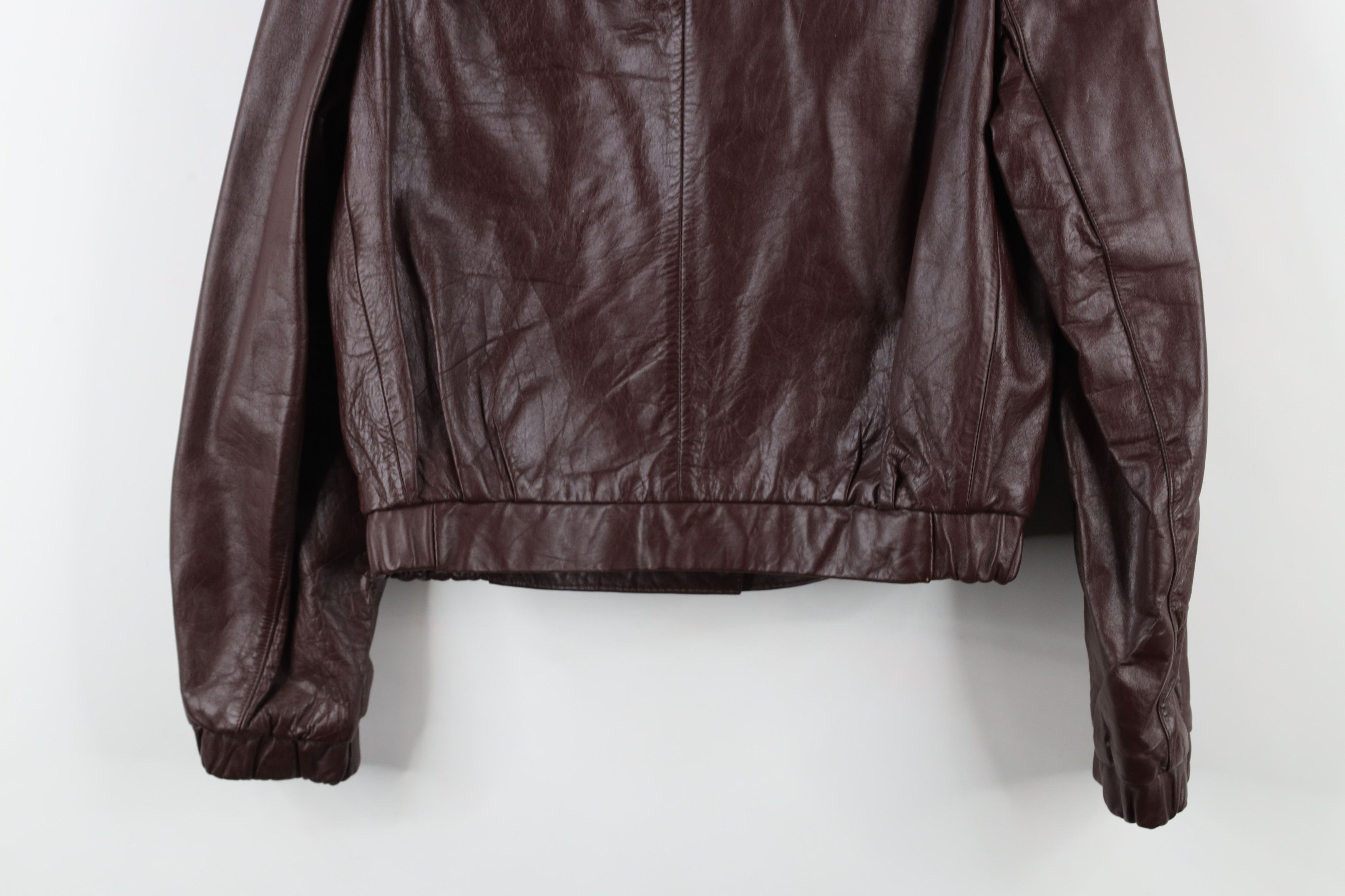 Vintage Vintage 80s 90s Streetwear Leather Bomber Jacket Oxblood Red Size M / US 6-8 / IT 42-44 - 10 Thumbnail