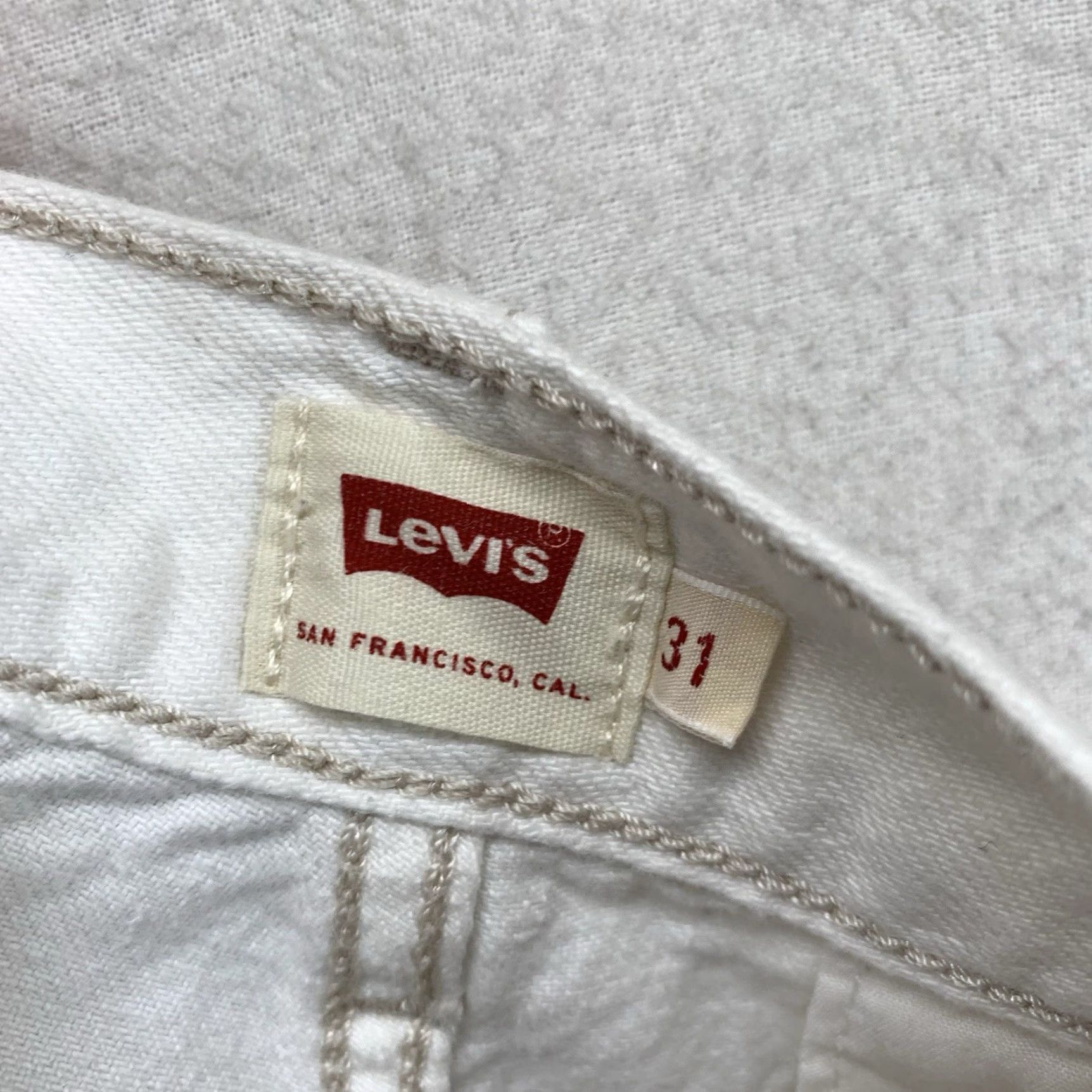 Levi's Levi's Chino Pants 31x28 White Tapered High Rise Cotton Hemp Blend Mens Size US 31 - 5 Thumbnail