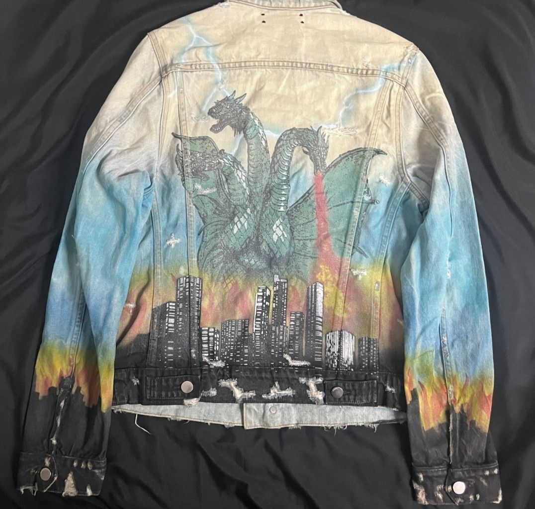 Amiri AMIRI Rendered hand-painted denim jacket by Kidola-2506 Size US M / EU 48-50 / 2 - 2 Thumbnail