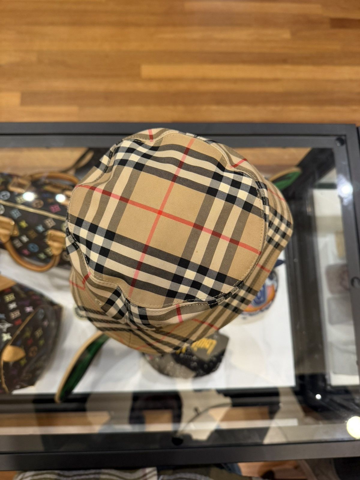 Burberry Burberry Checkered Bucked Hat - Beige Size ONE SIZE - 5 Thumbnail