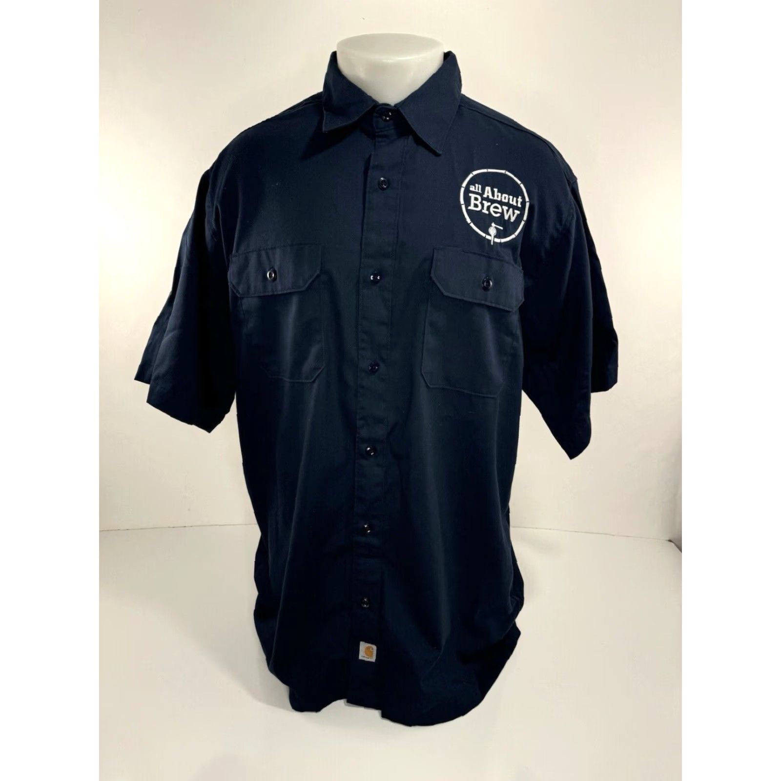 Carhartt Carhartt Shirt XL Blue Beer Embroidered Bar/Brewery Short Sleeve Button-Up Vent 90s Mens SS XL Size US XL / EU 56 / 4 - 2 Thumbnail
