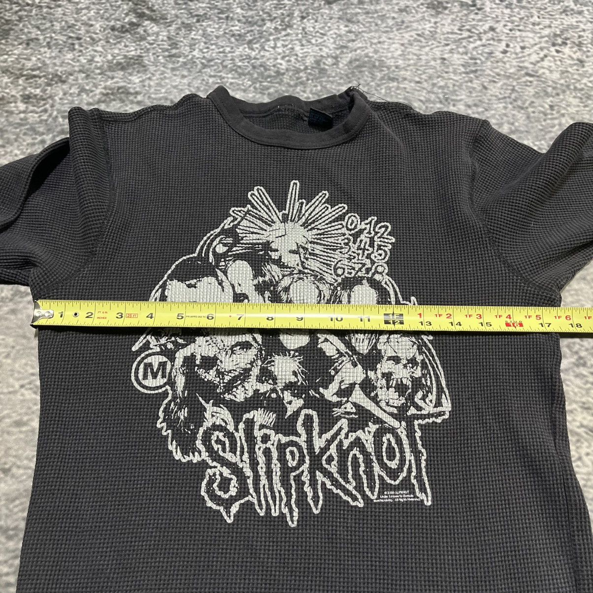 VINTAGE SLIPKNOT SIZE MEDIUM WAFFLE KNIT THERMAL Y2K GRUNGE