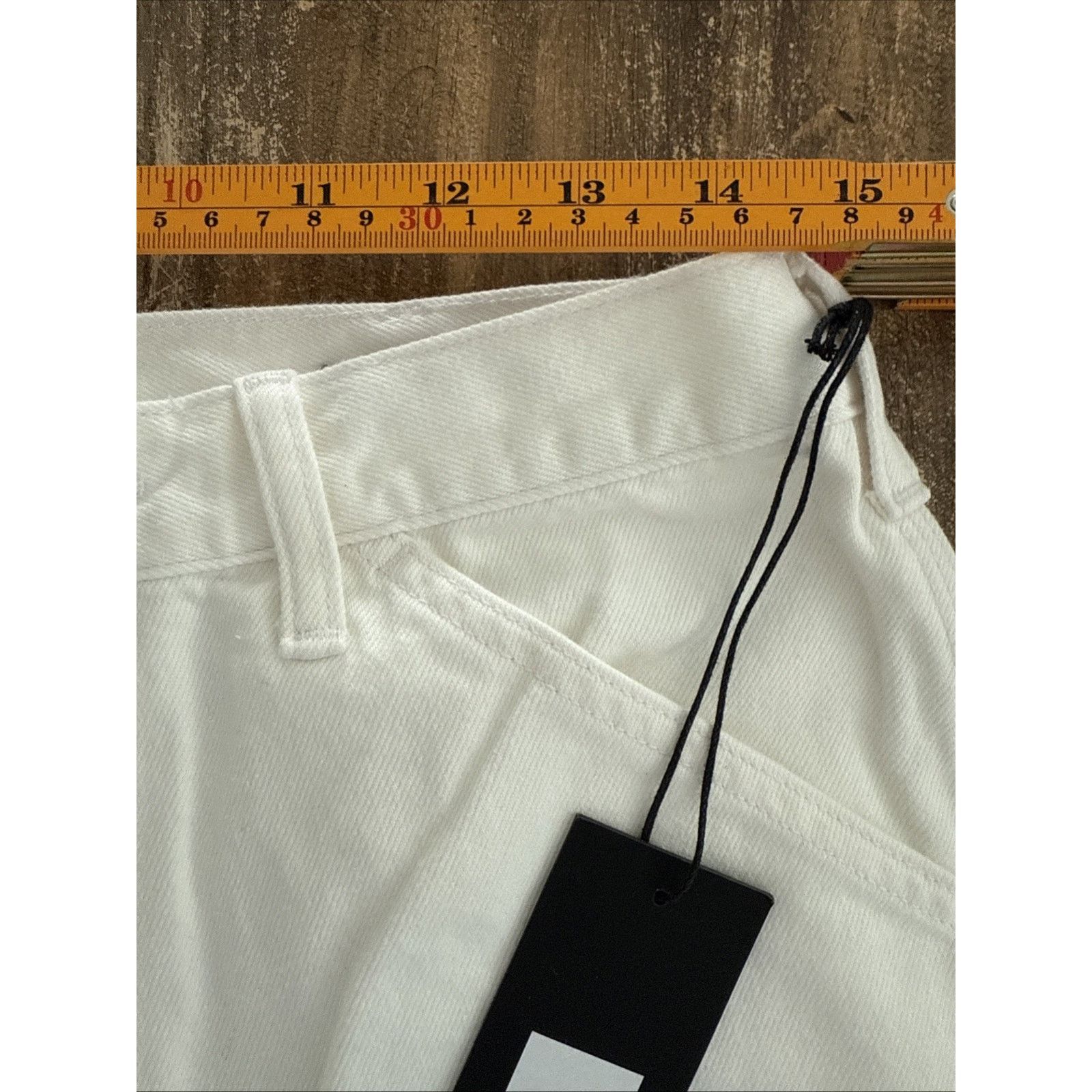 Edwin Edwin Devin Crop Optic White Carpenter 100% Cotton Jeans 28 Size 28" / US 6 / IT 42 - 4 Thumbnail