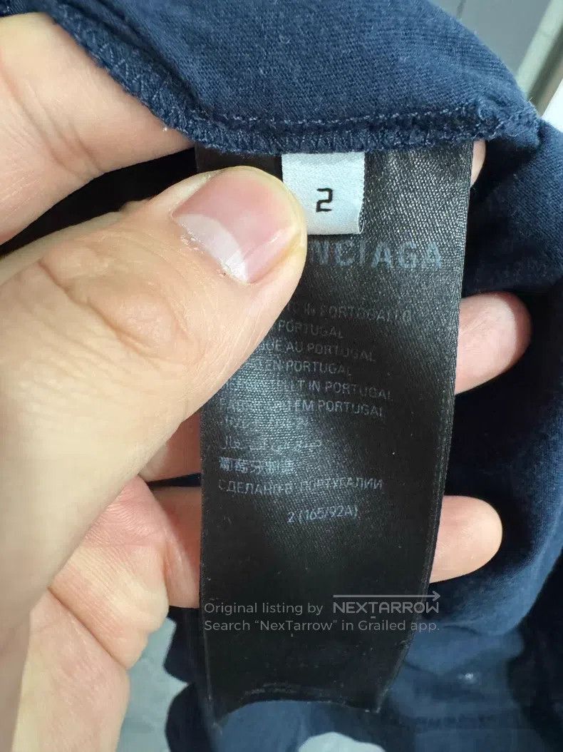 Balenciaga Balenciaga Short Sleeve T-Shirt, Navy Blue Size US M / EU 48-50 / 2 - 4 Thumbnail