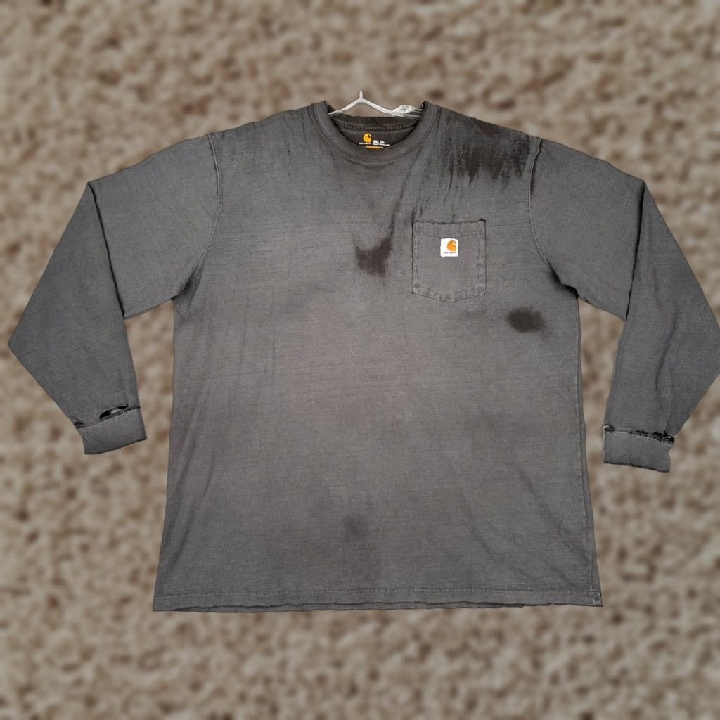 Carhartt Carhartt Shirt Men 2XL Gray Long Sleeve Pocket Crew Neck Cotton Knit All Seasons Pocket Carhartt Men'S K87 2XL Tall Womens? Wait. Size US XXL / EU 58 / 5 - 1 Thumbnail