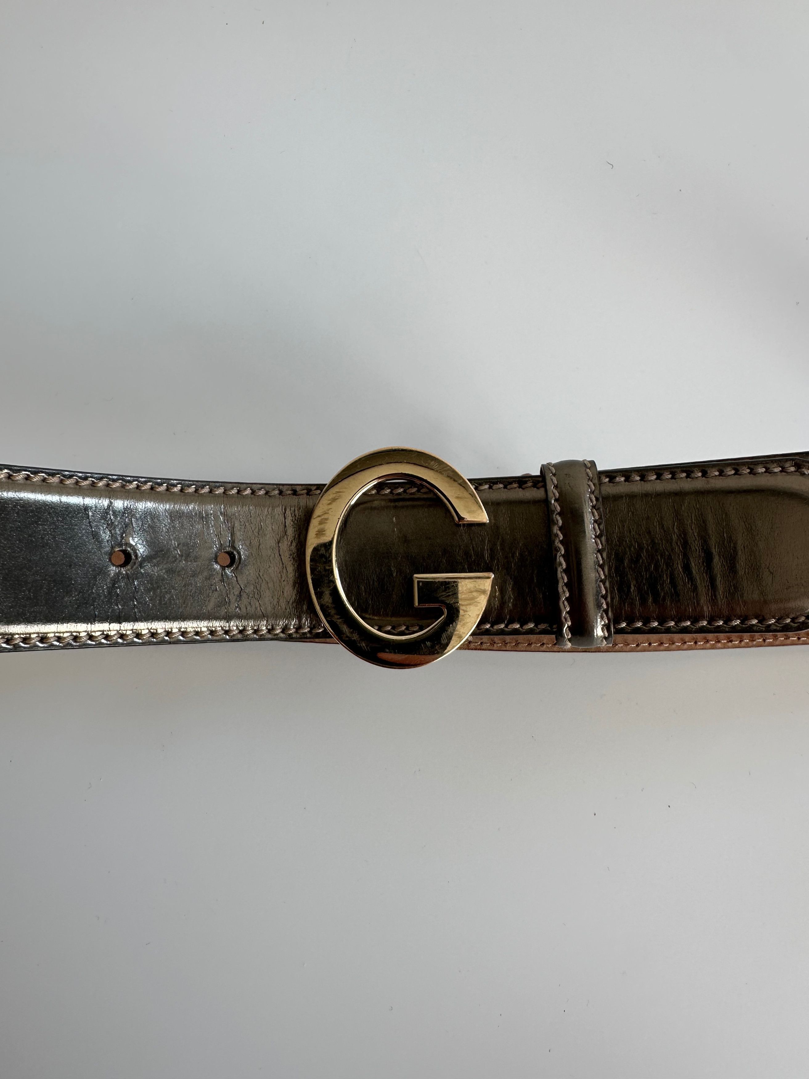 Gucci GUCCI G Buckle patent Leather Belt Bronze Size ONE SIZE - 8 Thumbnail