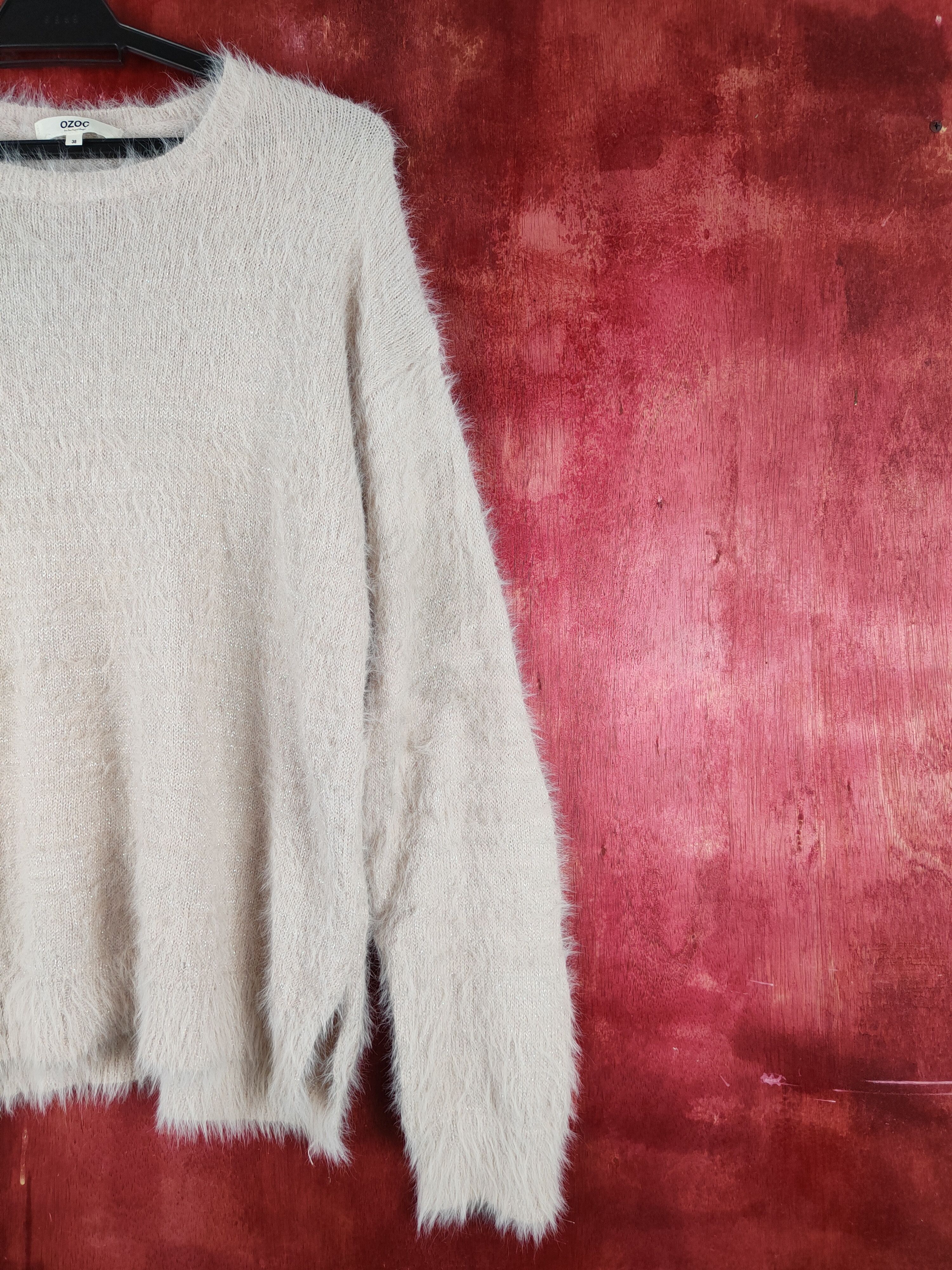 Homespun Knitwear OZOC Peach Shag Shaggy Fur Mohair Knitwear #S1977 Size M / US 6-8 / IT 42-44 - 5 Thumbnail